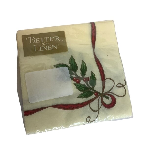 Special Occasion 8" Plates & Better Than Linen Beverage Napkins Set Christmas - Picture 2 of 7